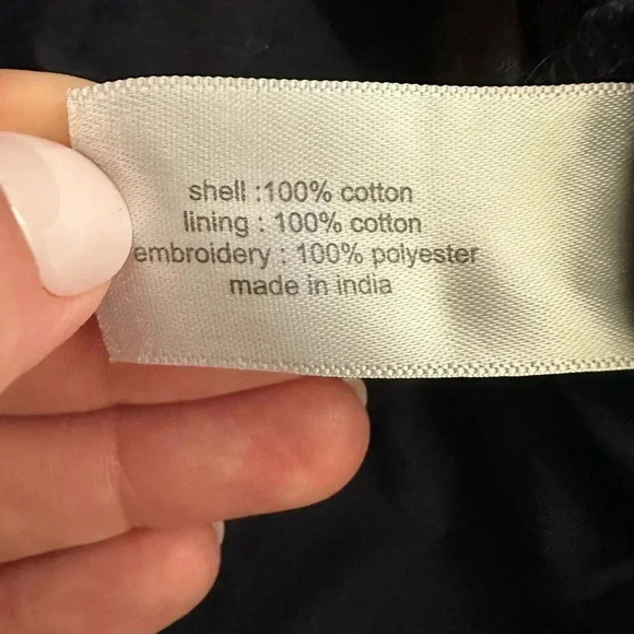 LANE BRYANT Off Shoulder Peplum Blouse Top Blue White Embroidered Size 18 Lined - Picture 4 of 7